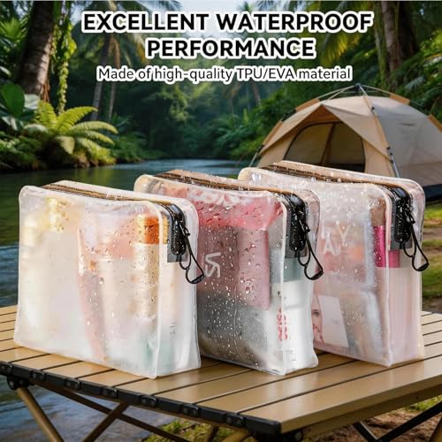 Clear Leak Proof Travel Bags for Toiletries 3 Pack