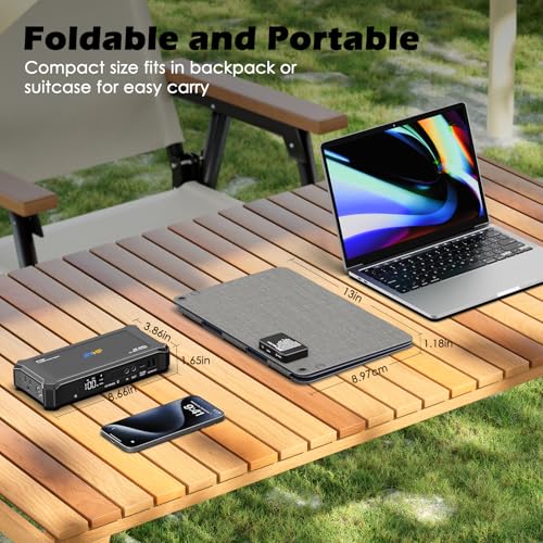 Portable Power Station with 30W Foldable Solar Panel
