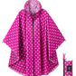 Rain Poncho Jacket Coat Hooded Zipper Style for Women