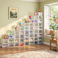 Sturdy Clear Shoe Organizer with Magnetic Door (6 Count)