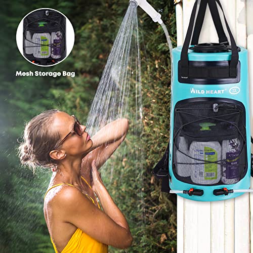 Camping Shower 22L Portable Shower for Camping with Pressure Foot Pump and Hose