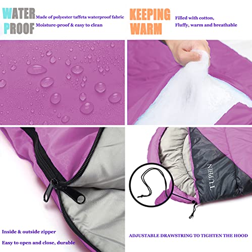 Sleeping Bags for Adults Kids Boys Girls Backpacking Hiking Camping Microfiber Liner