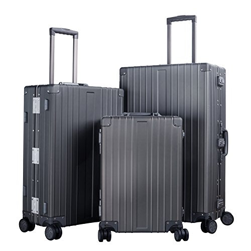 All Aluminum Luggage Zipperless Hard Shell Luggage Case with TSA Lock Spinner Alloy Metal Suitcase