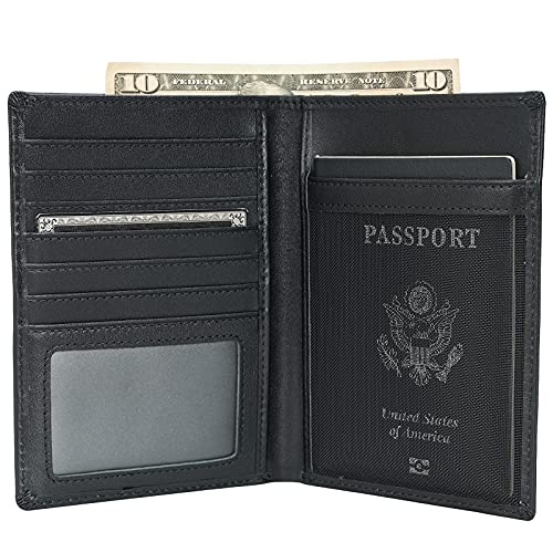 Polare RFID Blocking Napa Leather Passport Holder Travel Wallet For Men and Women