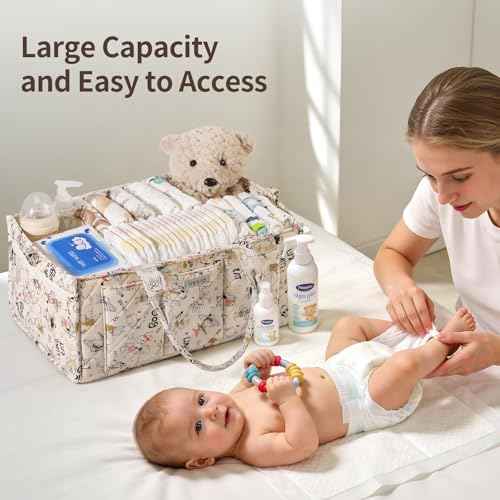 Colorful Cute Cartoon Animal Prints Baby Diaper Caddy Organizer