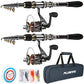 Collapsible Telescopic Fishing Rod Pole and Reel Combo Starter Kit (4 Count)