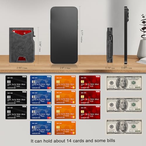 Wallet for Men Wallet with Slim Pop Up Card Holder 9 (13 Count)
