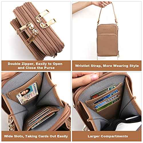 Crossbody Cellphone Purse Women Touch Screen Bag RFID Blocking Wallet Handbag Shoulder Strap