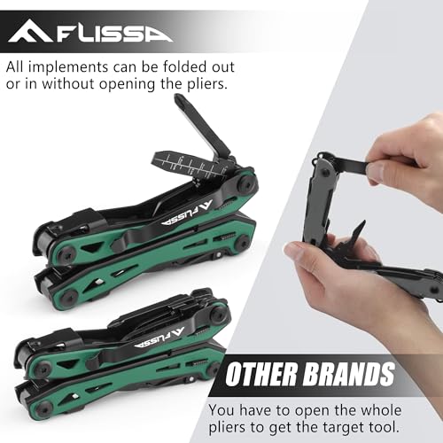 16-In-1 Multi-Tool Pliers, EDC Multitool, Multipurpose Tool, Green