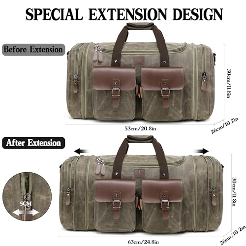 Waxed Canvas Duffle Bag for Men