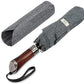 Folding Umbrella Lux Hardwood Handle Auto Open Close Herringbone