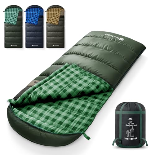 Cotton Flannel XXL Winter Sleeping Bags for Adults Big and Tall