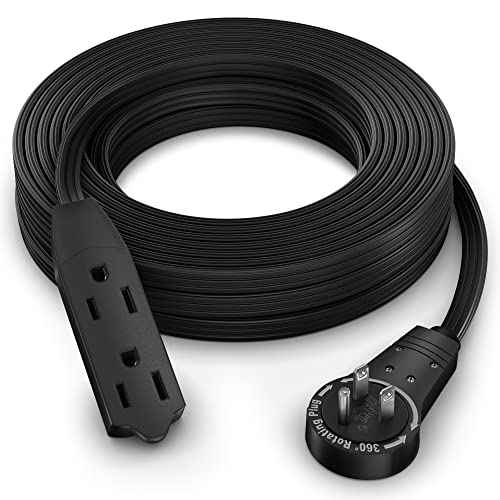 25 Ft UL Certified 360° Rotating Flat Plug Extension Cord