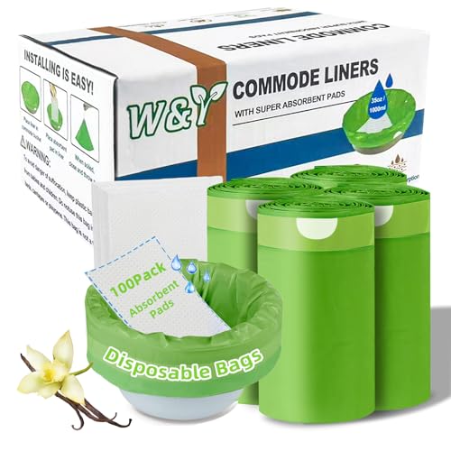 Bedside Commode Liners with Absorbent Pads