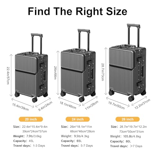 Carry on suitcase Zipperless Luggage