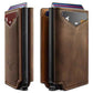 Men Slim Leather Wallet Metal Case Money Clip