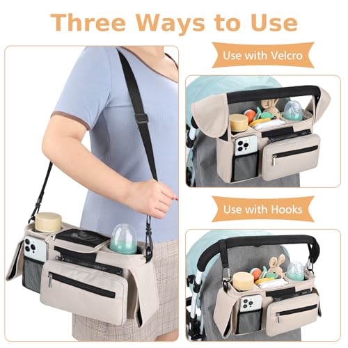 Universal Stroller Organizer with Insulated Cup Holder