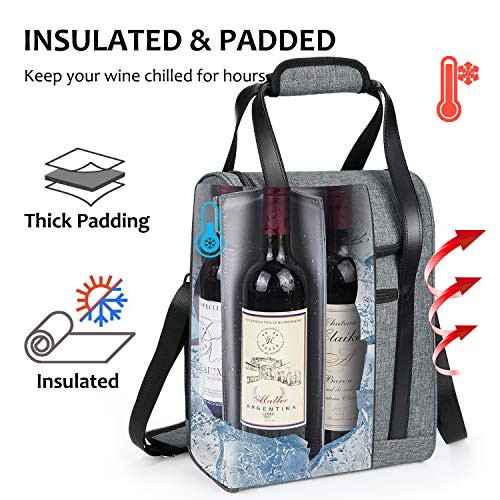 6 Bottle Wine Cooler Carrier Tote Bag