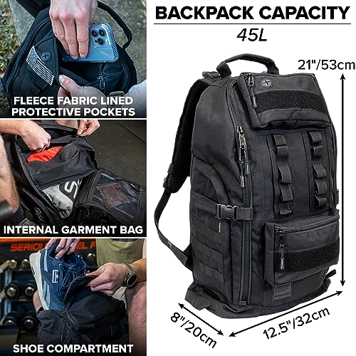 Tactical Backpack and Gym Bag 1000D Nylon Black