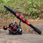 Fishing Rod and Reel Combo Set with Telescopic Fishing Pole Fishing Accessories and Carrier Bag for Saltwater Freshwater