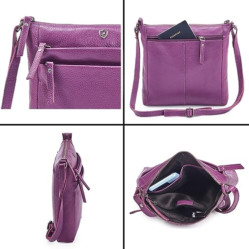 Leather Crossbody Bags for Women Small Genuine Nappa Purse Multi