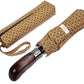 Folding Umbrella Real Wood Handle Pimlico Mustard Navy
