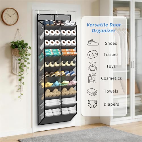 20 30 Pairs Grey Over the Door Shoe Organizer