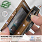 Men Airtag Leather Wallet Metal Case Money Clip (8 Count)