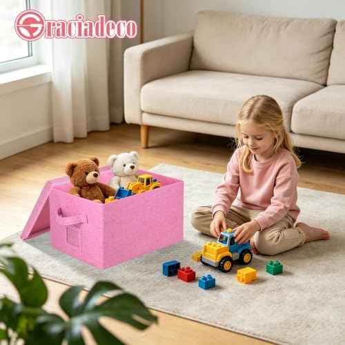 Storage Bins With Lids Closet Organizer Cabinet Box For Clothes (2 Count)
