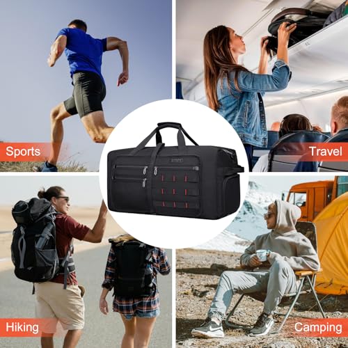 Foldable Duffle Bag for Men Large 65L Travel with Shoe Compartment