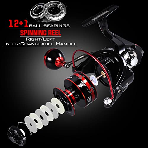 Fishing Rod and Reel Combo Set with Telescopic Fishing Pole Fishing Accessories and Carrier Bag for Saltwater Freshwater