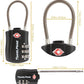 TSA Approved Travel Combination Cable Luggage Locks for Suitcases & Backpacks - 1 Pack of Black TSA Lock