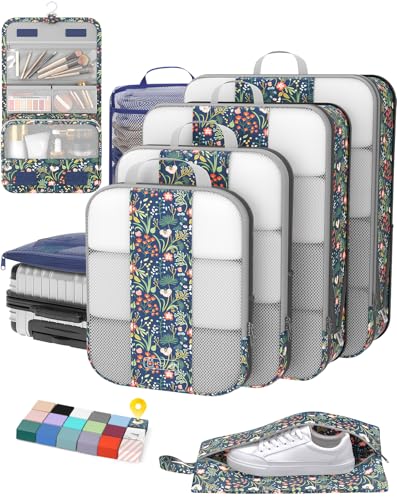8 Set Compression Packing Cubes for Travel Essentials (8 Count)