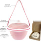 kūpaa Bowl & Carrier Duet – Microwave Safe Silicone Lunch Box For Adults– Collapsible, Leakproof, Food-Grade, Reusable To-Go Container (Rose Quartz)