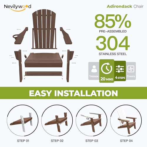 Folding Adirondack Chairs Set of 4 (4 Count)