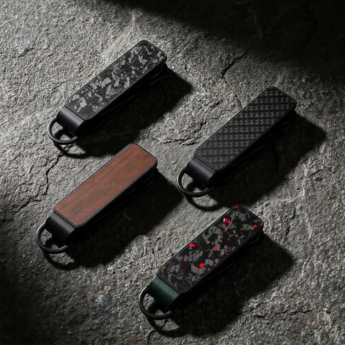 Metallic Aluminum Carbon Fiber Key Organizer holder with Clip