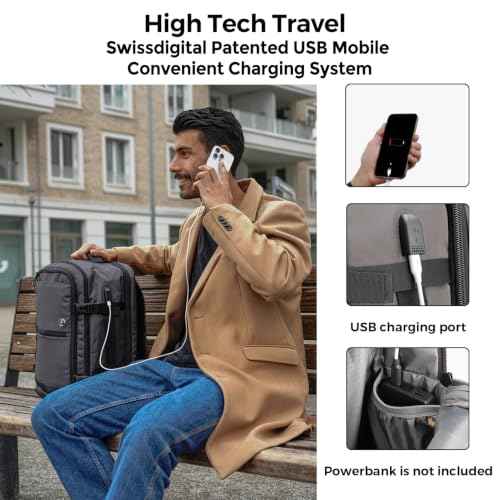 Design Travel Backpack 43l with USB Charging Port Laptop Backpack