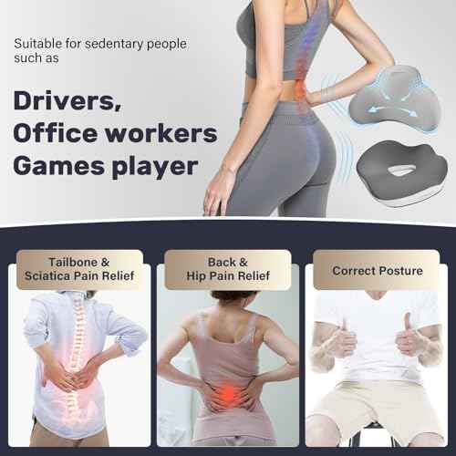 Car Seat Cushion and Lumbar Support Pillow