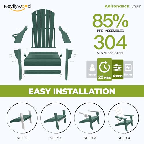 Folding Adirondack Chairs Set of 2