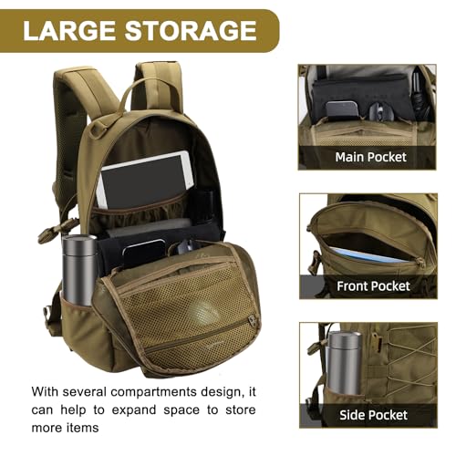 25L Hiking Backpack Small Tactical Backpack Daypack Camping Trekking Hunting Molle Pack for Men Women