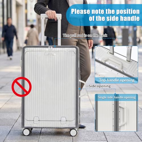 Clear Luggage Cover Protector with Front Pocket Zipper 32 Inch