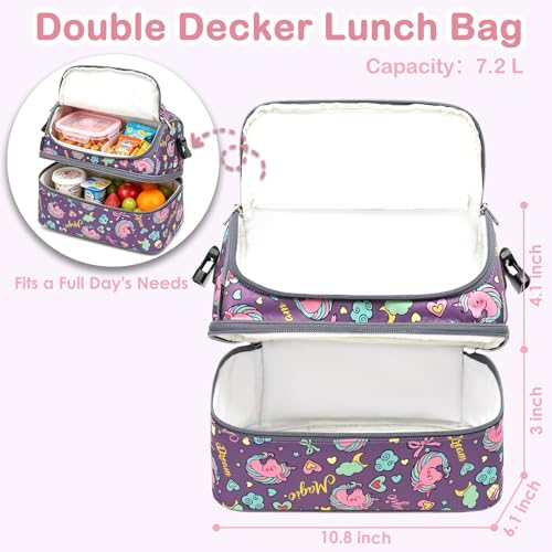Double Decker Cooler Insulated Lunch Bag Large Tote for Boys