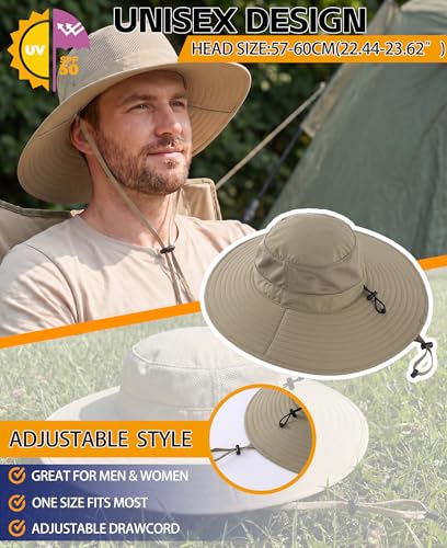 UPF50+ Mens Sun Hat Wide Brim Fishing Hat Foldable Large Brim UV Protection Sun Hat for Men Women Beach Gardening