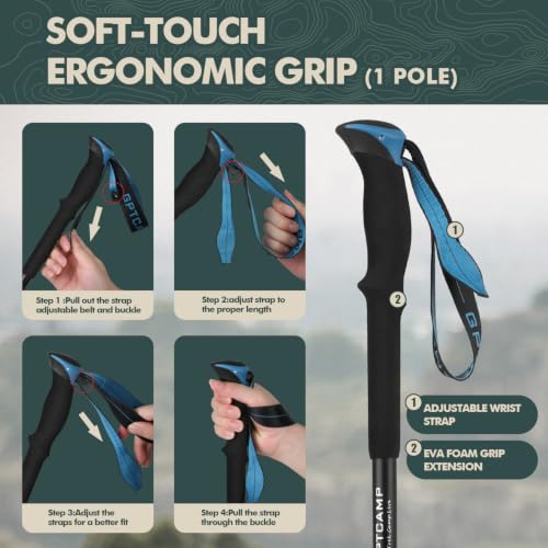 Aluminum Collapsible Trekking Pole with EVA Grip