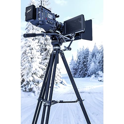 LVC-253C+BV-20 Video Tripod, Twin Leg, Integrated Bowl, Leveling Base with Handle, 3 Leg Sections, Fluid Head Set, Lever Release Clamp