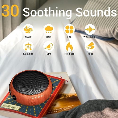 Sound Machine Small White Noise Machine with 30 Soothing Sounds Sleep Machine for Baby Kids Adults Natural Sounds Rain Fan Brown Pink Nosie Machine with 36 Volume Levels for Office Home Travel