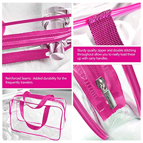 4Pcs Crystal Clear PVC Travel Toiletry Bag Kit for Women Men (4 Count)