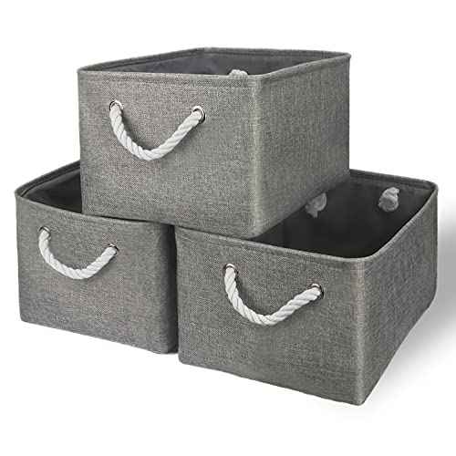 Storage Bins Medium 3 Pack Storage Baskets for Organizing Shelves (3 Count)