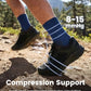 3 Pairs Running Compression Socks for Men & Women Crew Socks with Cushion (3 Count)