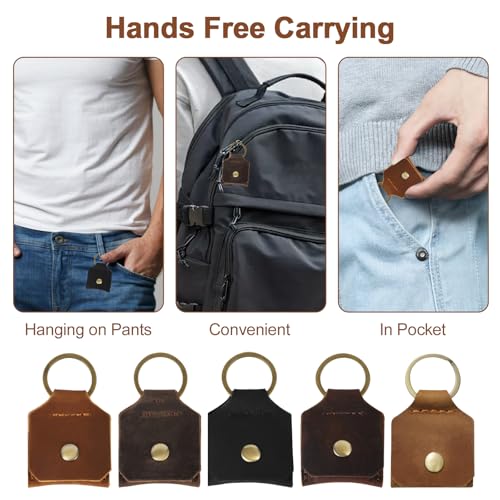 Genuine Leather SD Card Holder Keychain